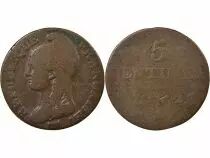 5 Centimes, Dupr&eacute;, Small diameter - Year 4 A Paris