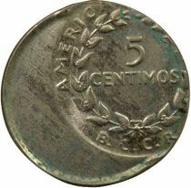 5 Centimos, off-center strike - 1951 / 1978