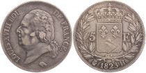 5 Francs Louis XVIII Buste nu - 1823 H La Rochelle