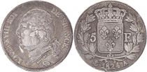 5 Francs Louis XVIII King of France - 1824 A Paris