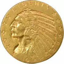 5 Gold Dollars, Indian Head - 1909 D Denver