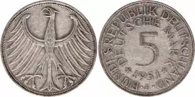 5 Mark 1951F - Aigle - Argent
