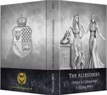 5 ONCES BULLION ARGENT ITALIA & GERMANIA 2020 - LES GRANDES FIGURES ALL&Eacute;GORIQUES