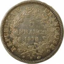 5 Silver Francs, Hercules, IIIrd Republic - 1878 K Bordeaux