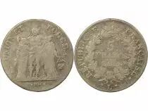 5 Silver Francs, Union & Force - Yea 9 L Bayonne