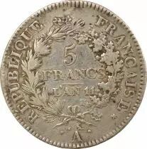 5 Silver Francs, Union & Force - Year 11 A Paris