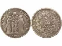 5 Silver Francs, Union & Force - Year 4 A Paris