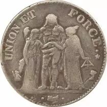 5 Silver Francs, Union & Force - Year 4 A Paris