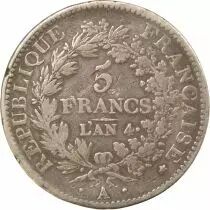 5 Silver Francs, Union & Force - Year 4 A Paris