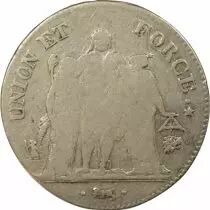 5 Silver Francs, Union & Force - Year 5 L Bayonne