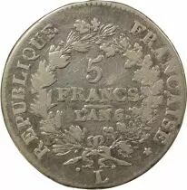 5 Silver Francs, Union & Force - Year 6/5 L Bayonne