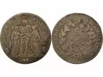 5 Silver Francs, Union & Force - Year 7 Q Perpignan