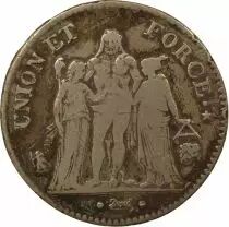 5 Silver Francs, Union & Force - Year 8 L Bayonne