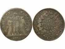 5 Silver Francs, Union & Force - Year 8 L Bayonne