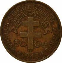 50 Centimes, French Mandate, Free France - 1943 Pretoria