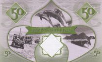 50 Shilling - Aruba Island Fantastic Bank - Elizabeth II - Dolphins, beach