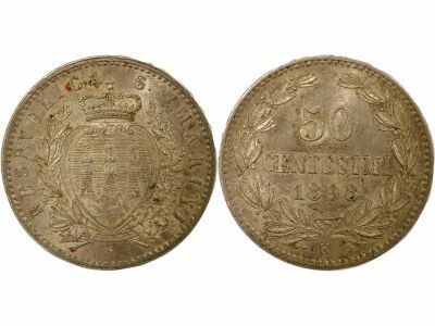 50 Silver Centesimi - 1898 R Rome