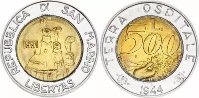 500 Lira - 1991 - Terra Ospitale 1944