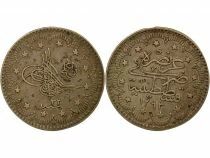 Abdulhamid II - 5 Silver Kurush - 1293 AH / 33 (1907 / 1908)  Constantinople