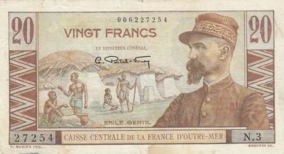 AEF 20 Francs - Emile Gentil - African Warriors - 1947 - Series N.3