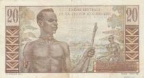 AEF 20 Francs - Emile Gentil - African Warriors - 1947 - Series N.3