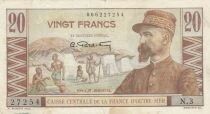 AEF 20 Francs - Emile Gentil - Guerriers africains - 1947 - S&eacute;rie N.3