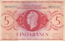 AEF 5 Francs - Marianne - 1944 - Serial BB-043.547 - P.15b