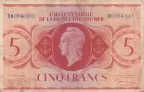 AEF 5 Francs - Marianne - 1944 - Serial BB-064855 - P.15b