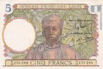AEF 5 Francs Afrique Française Libre - 1941 - Serial A 10 - XF - P.6