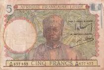 AEF 5 Francs Afrique Fran�aise Libre - 1941 - Serial A 18 - F - P.6