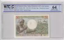 AEF 50 Francs - AEF and Cameroun - ND (1957) - Serial B.9 - PCGS 64