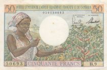 AEF 50 Francs AEF and Cameroun - 1957 Serial B.9-50693 - XF