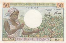 AEF 50 Francs AEF and Cameroun - 1957 Serial B.9-50694 - XF