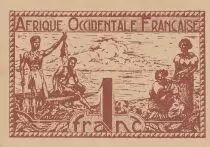 &Aacute;frica del oeste francesa 1 Franc - Brown - ND (1944)