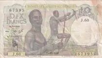 �frica del oeste francesa 10 Francs - Hunters - 27-12-1948 - Serial J.60 - P.37