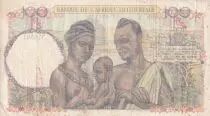 &Aacute;frica del oeste francesa 100 Francs - African, pineapple - Family - 27-12-1948 - Serial Y.5501 - V to VF - P.40