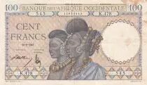 �frica del oeste francesa 100 Francs - Women w/hairdress - 10-09-1941 - Serial K.478 - P.23