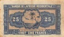 &Aacute;frica del oeste francesa 25 Francs - African Woman - 14-12-1942 - P.30