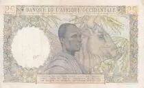&Aacute;frica del oeste francesa 25 Francs - Woman, Man with a cow - 1943 - Serial M.11708  - VF+ - P.38