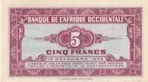 &Aacute;frica del oeste francesa 5 Francs - African - 1942 - Letter U - P.28a