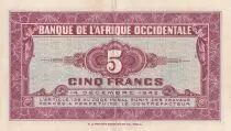 &Aacute;frica del oeste francesa 5 Francs - African - 1942 - Serial A - P.28b