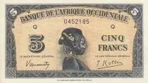 &Aacute;frica del oeste francesa 5 Francs - African - 1942 - Serial H