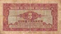 &Aacute;frica del oeste francesa 5 Francs - African woman - 14-12-1942 - P.28b