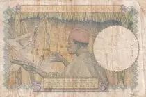 &Aacute;frica del oeste francesa 5 Francs - Coffe tree - Man weaving - 10-03-1938 - Serial U.4594 - P.21
