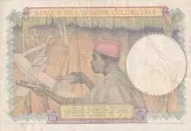 &Aacute;frica del oeste francesa 5 Francs - Coffe tree - Man weaving - Red numbers - 1943 - Serial S.13344 - VF+ - P.26