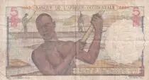 &Aacute;frica del oeste francesa 5 Francs - Woman, fishermen - 17-08-1943 - Serial T.33