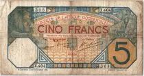 &Aacute;frica del oeste francesa 5 Francs Lion - Dakar 28-05-1918 Serial X.404