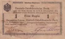 Africa dell\'est tedesca 1 Rupees - Black - 1915 - Serial D.2 - P.9Ab