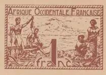 Africa dell\'ovest francese 1 Franc - Brown, fishermen - ND (1944)