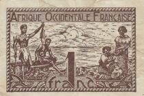 Africa dell\'ovest francese 1 Franc - Fisherman - Geometric Art - 1944